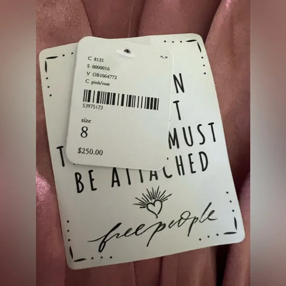 Free People‎ Beatrice Satin Maxi Dress Pink/rose size 8 NWT - Picture 13 of 16